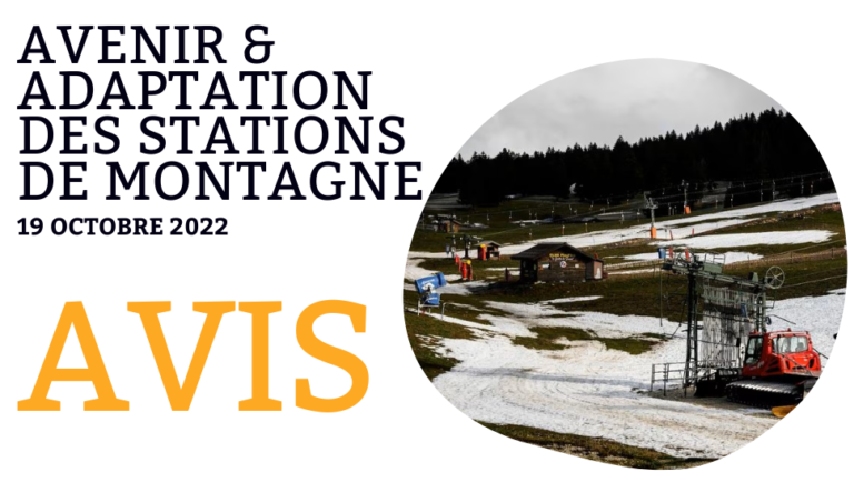 Avenir & adaptation des stations de montagne - Avis du 19 octobre 2022 - photographie illustrant une station de ski partiellement enneigée - Le Mouvement associatif PACA