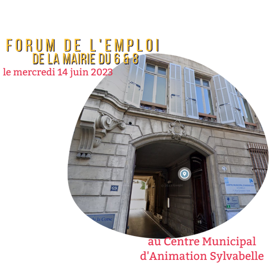 Forum de l'emploi de la mairie du 6-8 Marseille mercredi 14 juin - centre municipal CMA Sylvabelle