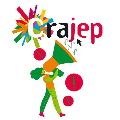 illustration d'une personne tenant un mégaphone avec le logo CRAJEP