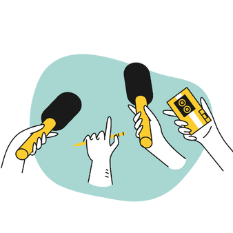 illustration interview et micros