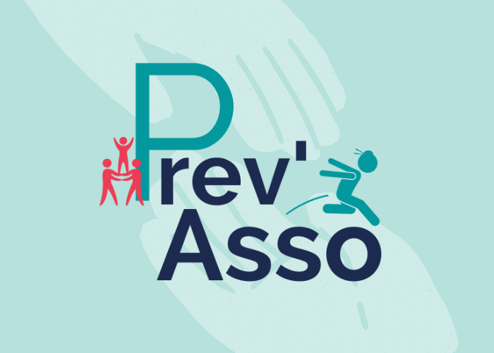 Logo Prev Asso sur fond bleu