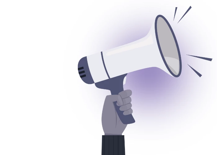 visuel main tenant mégaphone