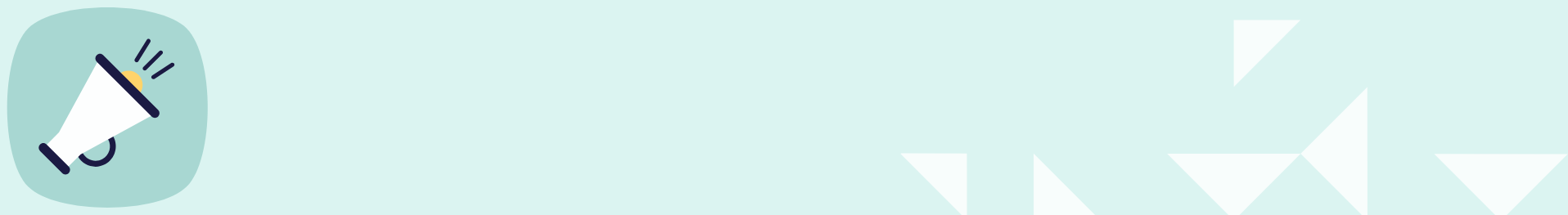 Bannière mégaphone et triangles